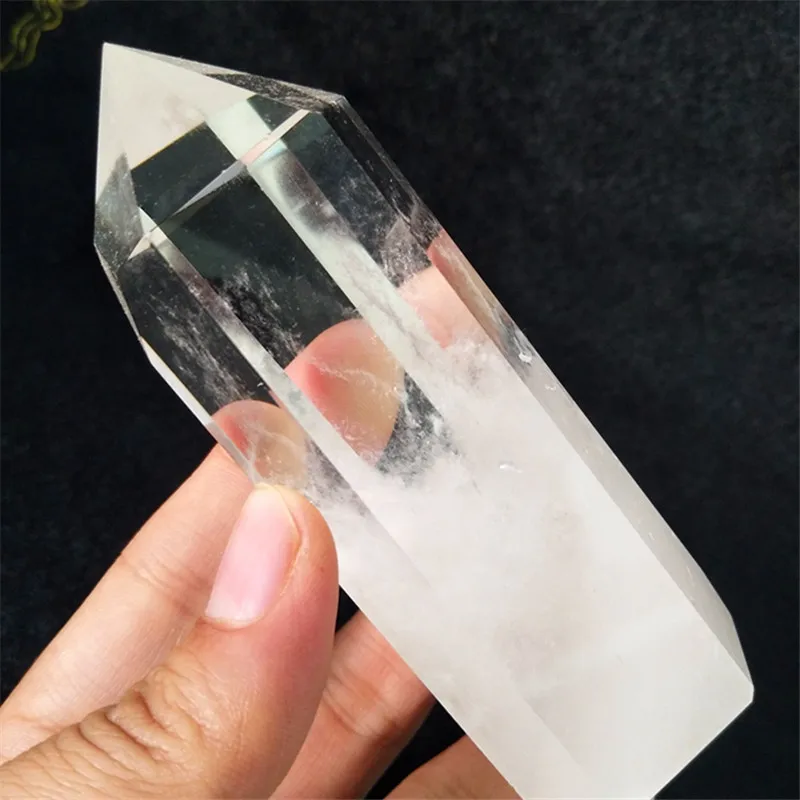 Натуральный прозрачный кварц сырой кристалл палочка ТОЧКА фэн шуй камень энергия чакры целебные кристаллы - Цвет: D6   198g  101mm