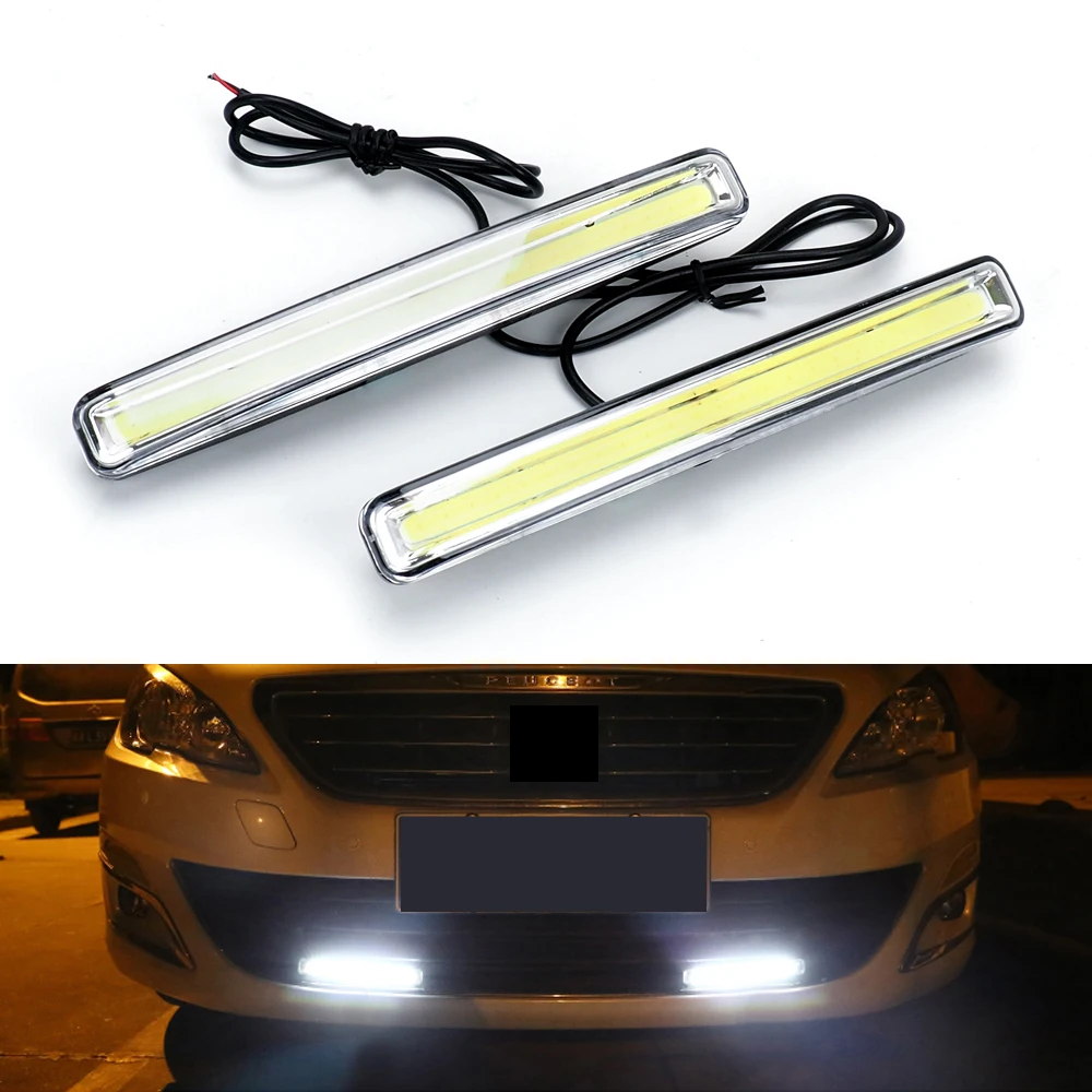 

2pc Ultra Bright Car Daytime Running Light For BMW Audi VW AMG Mercedes Porsche Volvo Alfa Kia COB DRL Strip Light Driving Light