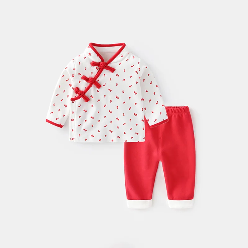 Г. комплект одежды в китайском стиле для маленьких мальчиков и девочек, Красная футболка, штаны, леггинсы Одежда для новорожденных детей от 3 до 24 месяцев