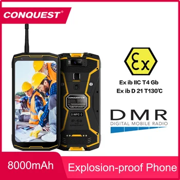 Перейти на Алиэкспресс и купить CONQUEST S12 Pro ATEX IP68 Водонепроницаемый 4G мобильный телефон 5,99 дюймЭкран 8000 мАч Android 9,0 helio P70 Octa Core Смартфон повышенной прочности