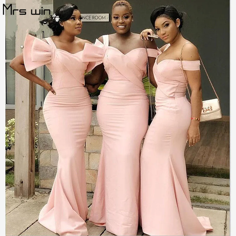 Mrs win Bruidsmeisje Jurken Onder 50 Meramid Lange Vrouwen Wedding Party Dress 2020 Boothals Grote Boog Roze Vestido Madrinha HR074 Mrs win Bruidsmeisje Jurken Onder 50 Meramid Lange Vrouwen Wedding Party Dress 2020 Boothals Grote Boog Roze Vestido Madrinha HR074