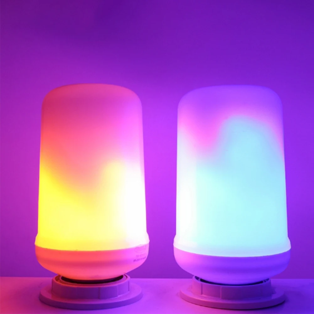 4 Modes Vintage Flickering Flaming Courtyard Gifts Home LED Flame Light Fire Model Bulbs Dynamic Simulation Hotel Decorative