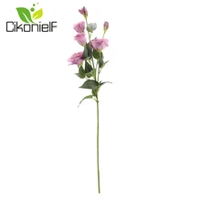 6 головок Искусственный пластик розовый фиолетовый цветок эустомы для свадебной вечеринки украшения дома
