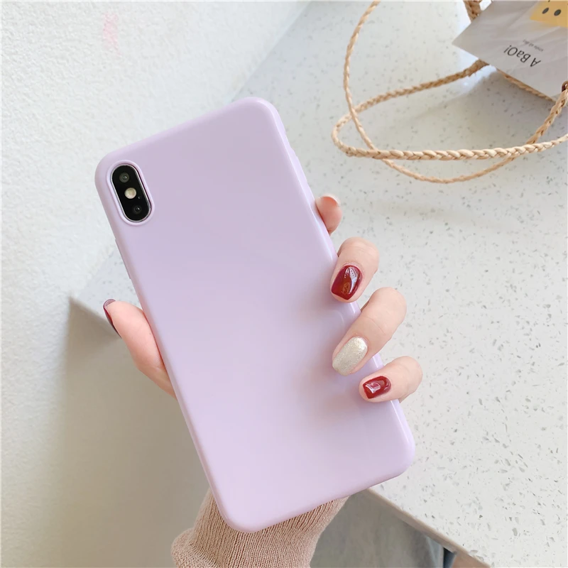 Gimfun Простой Фиолетовый Белый ТПУ телефон Csae для Iphone11 Pro Max Xs Xr X ультра тонкий глянцевый твердый Tpu чехол для iPhone 6s 7 8 Plus