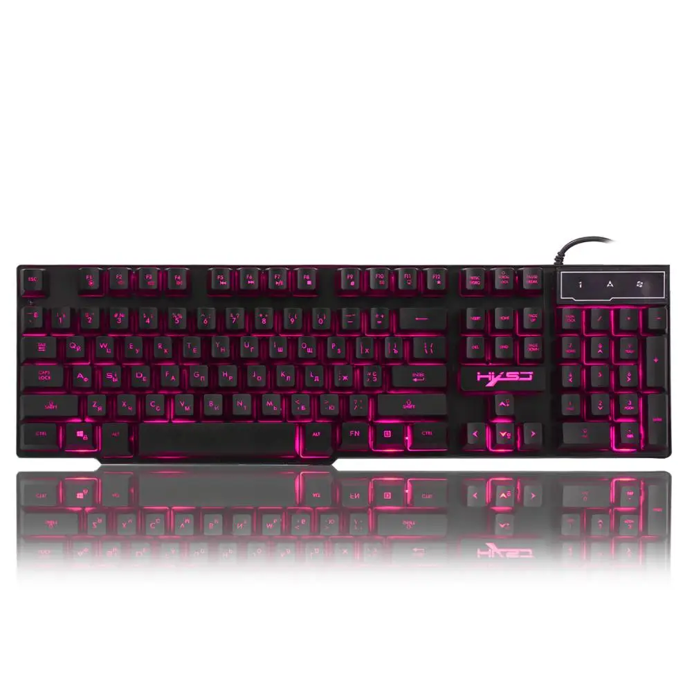 

USB Wired Computer Flashing 104 Keys Russian/English Keyboard 3 Colors LED Back light Similar Mechanical keyboard for PC games
