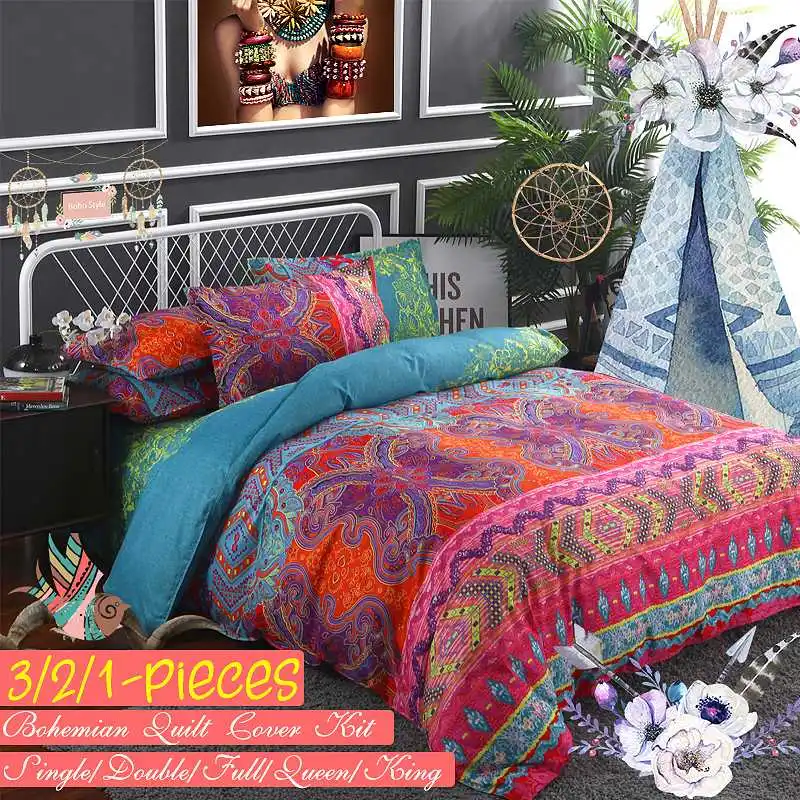Bedding Sets Bohemian Mandala Reversible Duvet Cover Set Bed Sheet Pillowcases Single Double Full Queen King Size Yatak Takımları Aliexpress Mandala Reversible Duvet Cover Set Bed