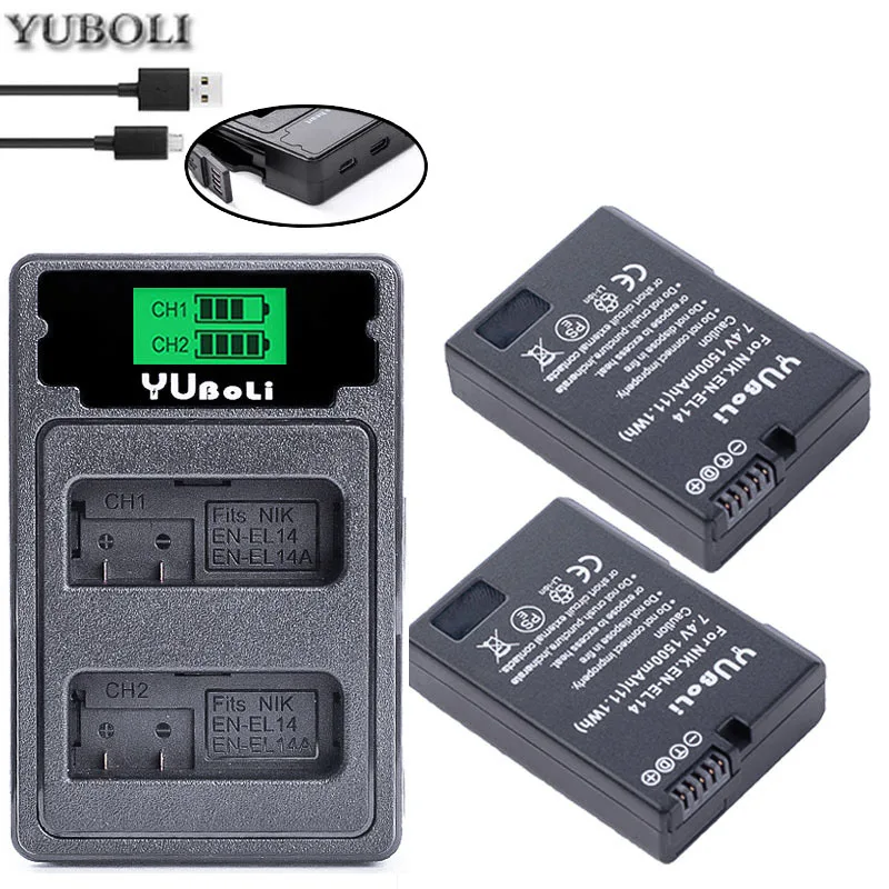 Декодировать ENEL14 bateria EN EL14 EL14A EN-EL14 Батарея для nikon Coolpix D3100 D3200 D3300 D5100 D5200 D5300 P7000 P7100 en-el14a
