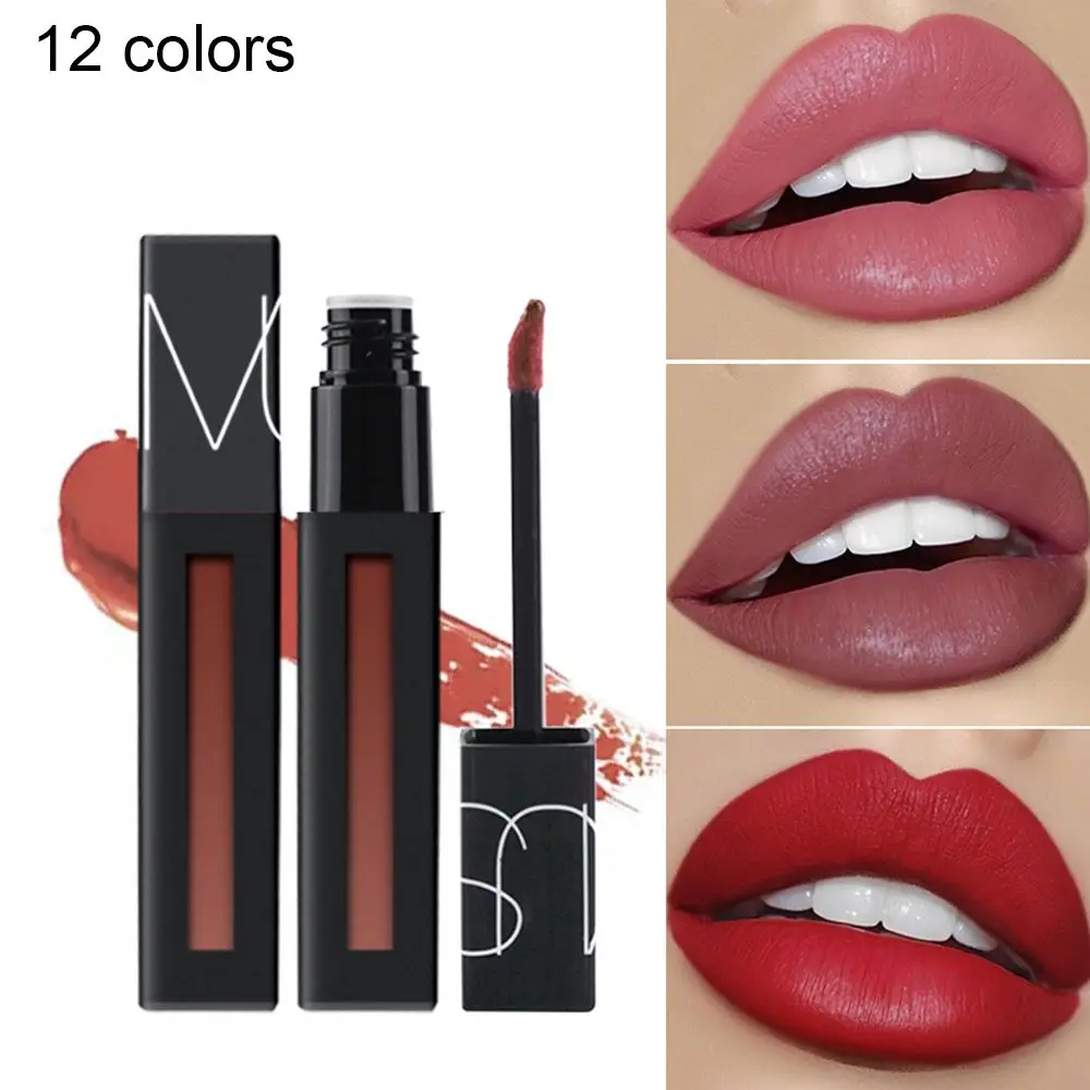 

KIMUSE 12 Colors Nude Matte Lip Gloss Makeup Waterproof Matte Liquid Lipstick Natural Velvet Glossy Lip Gloss Lip Cosmetics