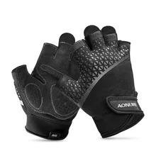 Противоскользящие анти-пот мужские и женские перчатки для бега с половиной пальцев дышащие анти-шок спортивные велосипедные перчатки MTB велосипедные перчатки