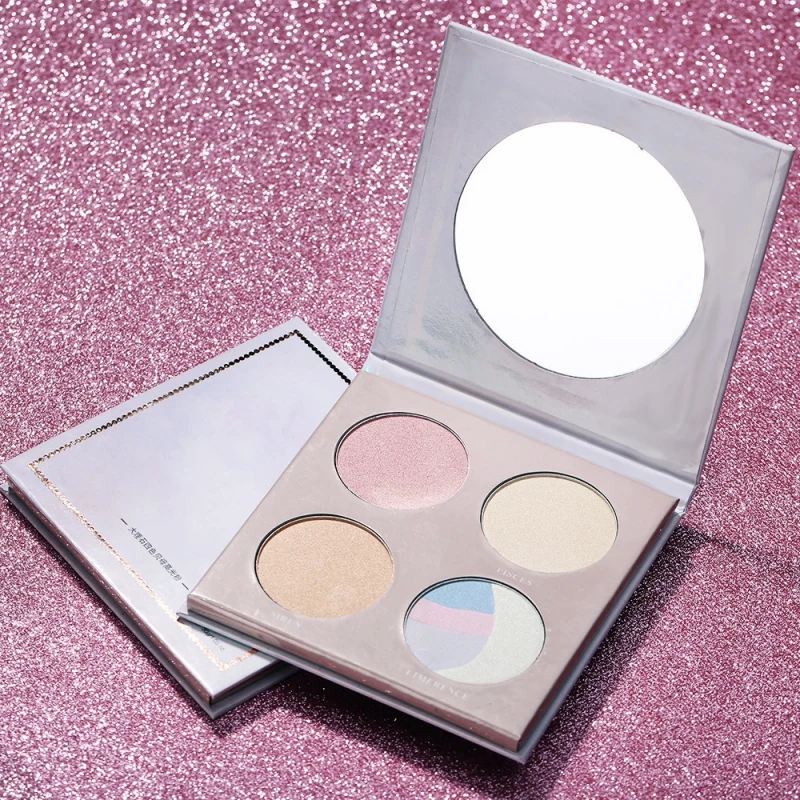 4 Colors Marble Highlight Blush Application Palette Smudge-proof Eyeshadow Palette