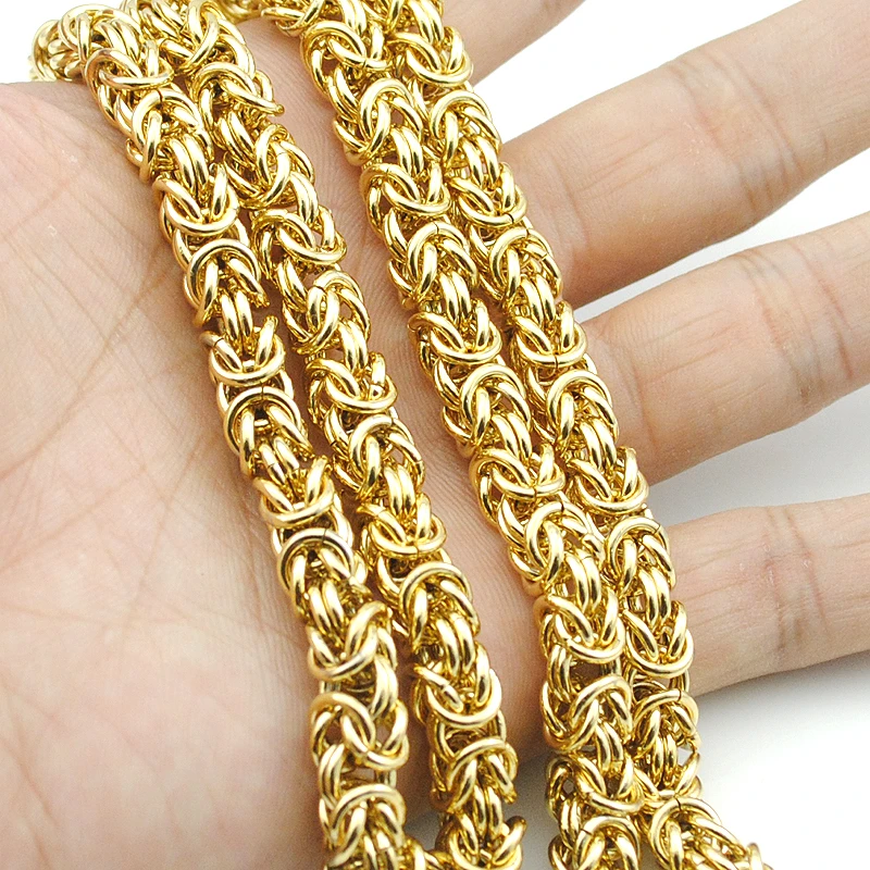 AMUMIU Top Quality 7mm Gold Chain Huge 