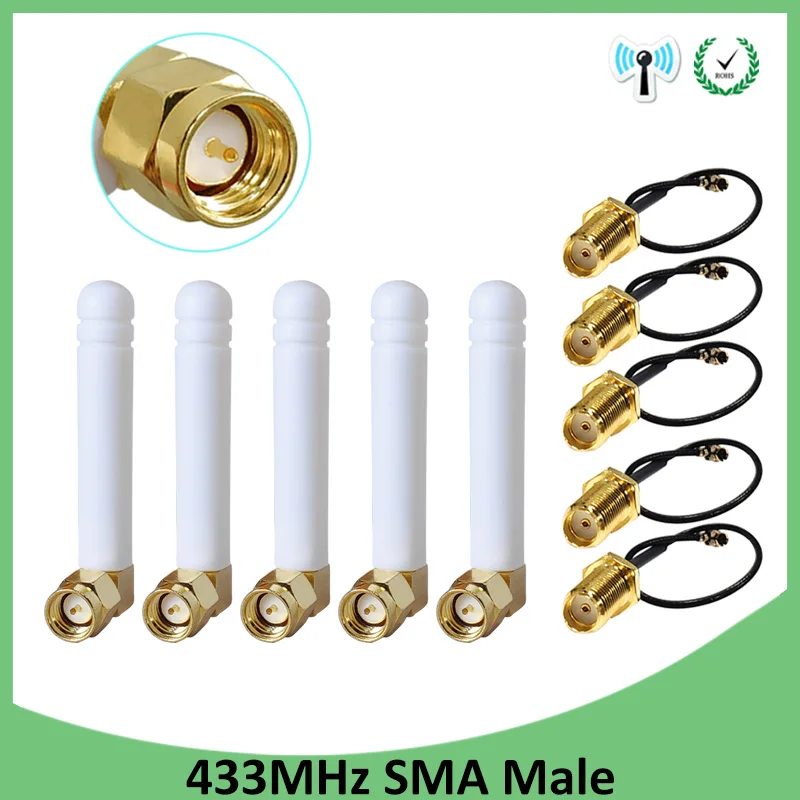 GRANDWISDOM 20pcs 433mhz Antenna 3dbi Sma Male Lora Antene Iot Module 