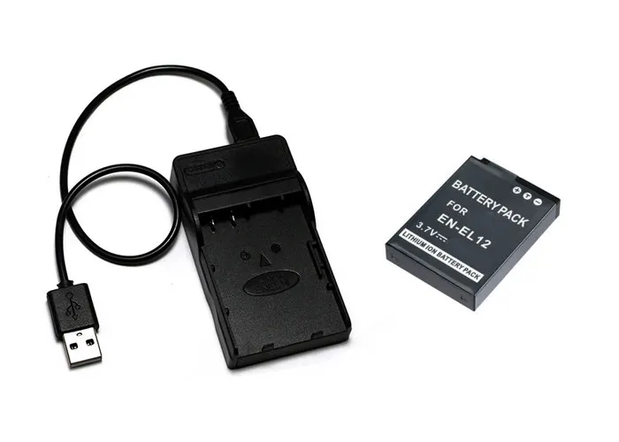Белый EN-EL12 ENEL12 EL12 Батарея+ USB Зарядное устройство для цифровой камеры Nikon Coolpix S6100 S6000 S800c S1000pj S1100pj S1200pj AW100 AW110 AW120 A900 - Цвет: Белый
