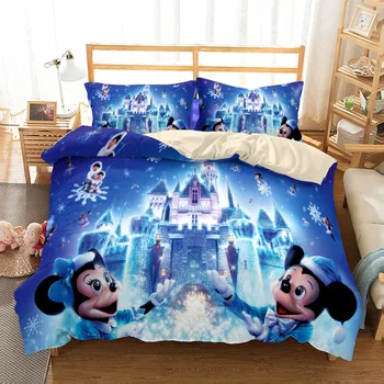 

mickey minnie chidren bedding set king queen double full twin single size bed linen set