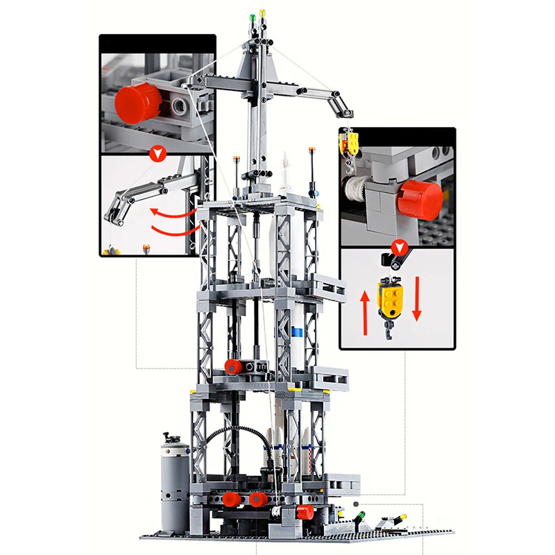 Compatible legoinglys Creator Technic Rocket Launch Model Building Block Set Kids DIY Bricks Toys for Children Gifts 822pcs