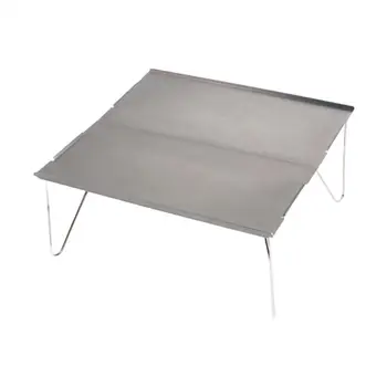 

Folding Table Barbecue Picnic Hiking Aluminum Plate Portable Furniture Mini Desk Camping Desk (Grey)