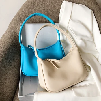 

Pure color simple PU leather women's Shoulder Tote Bag purses and handbags bags for women 2020 sac bandouliere femme women bag
