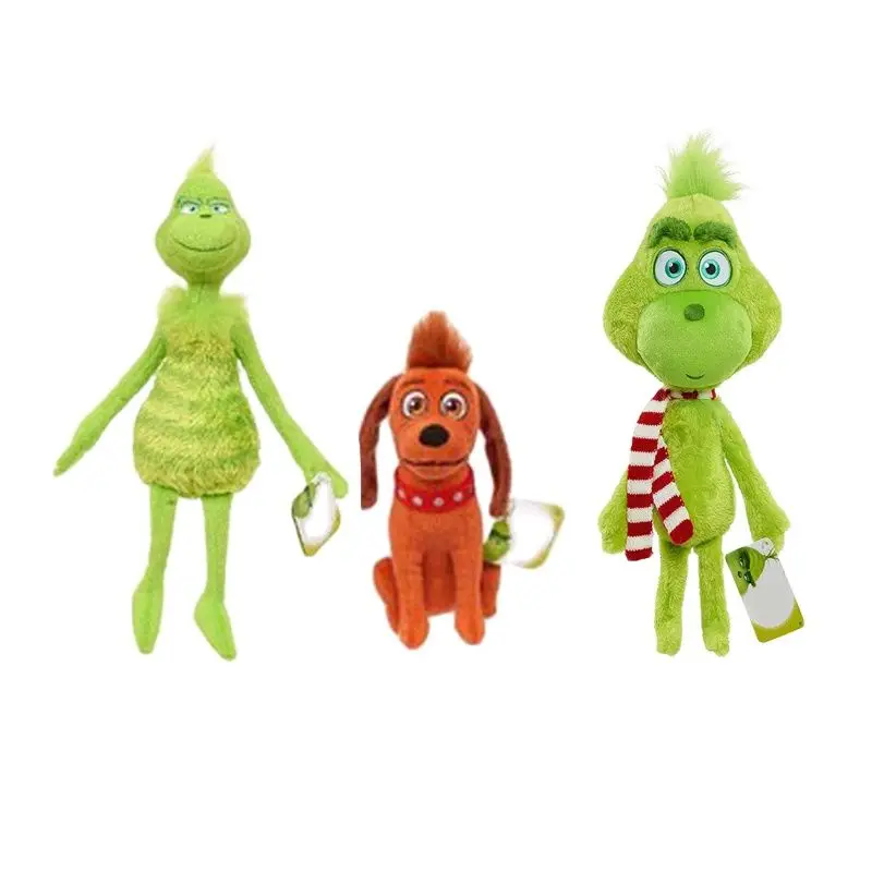 Wholesale 10pcs/lot 8inch Cartoon animals dog Grinch Plush Toy Stuffed Dolls Children Christmas