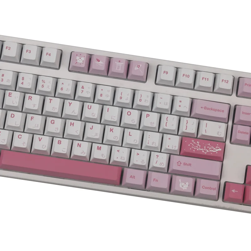 Chaves Gmk Nightsakura Gato Keycaps Pbt Tintura Sublimação Teclado Mecânico para mx Switch com 1.25u 1.75u 2u Shift 141 - Imagem 3