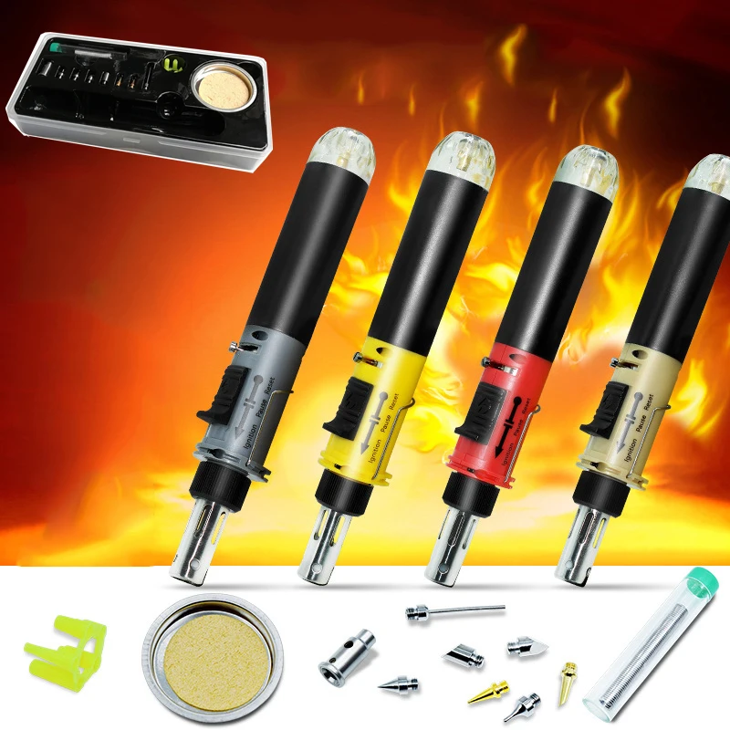 Self-Ignition 12-in-1 Gas Soldering Iron Cordless Welding Torch Kit Tool HS-1115K Adjustable Ignition Butane | Инструменты