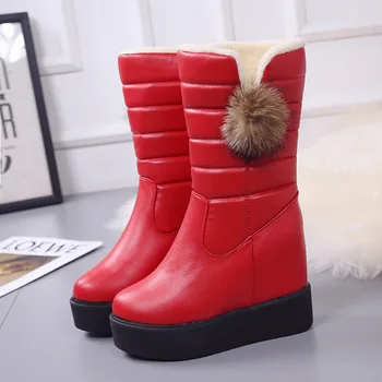 

Women snow boots platform winter boots thick plush waterproof non-slip boots fashion women winter shoes warm fur botas mujer 869
