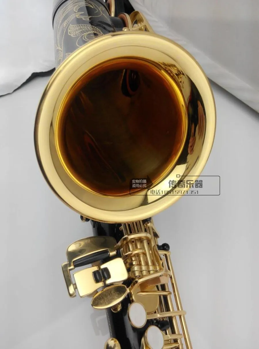 

Hot sale saxophone black Alto brass engraving SAS-R54 mode black gold Sax musical instruments professional saxophone