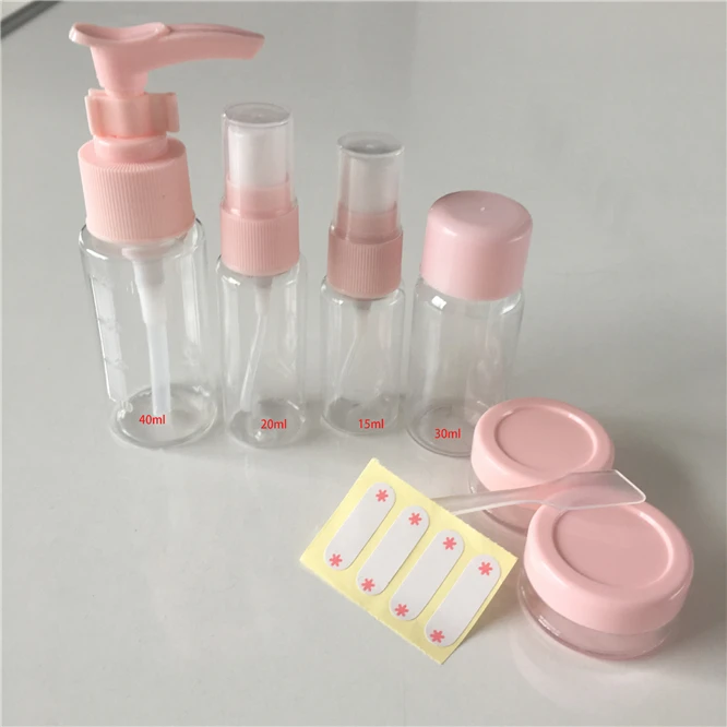 

5sets 35pcs Portable Travel Mini Makeup Cosmetic Face Cream Pot Bottles Transparent Empty Eyeshadow Container Bottle Storage