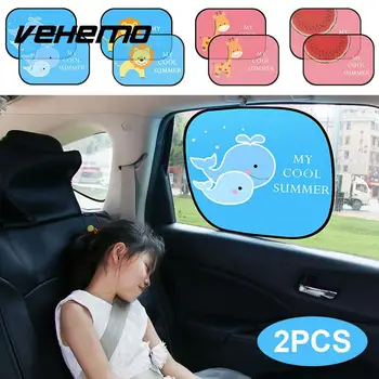 

Vehemo 2pcs Cars Windshield Sunshade Vehicle Auto Sun Visor Portable Car SunShade Cartoon Pattern Solar Protection Rear