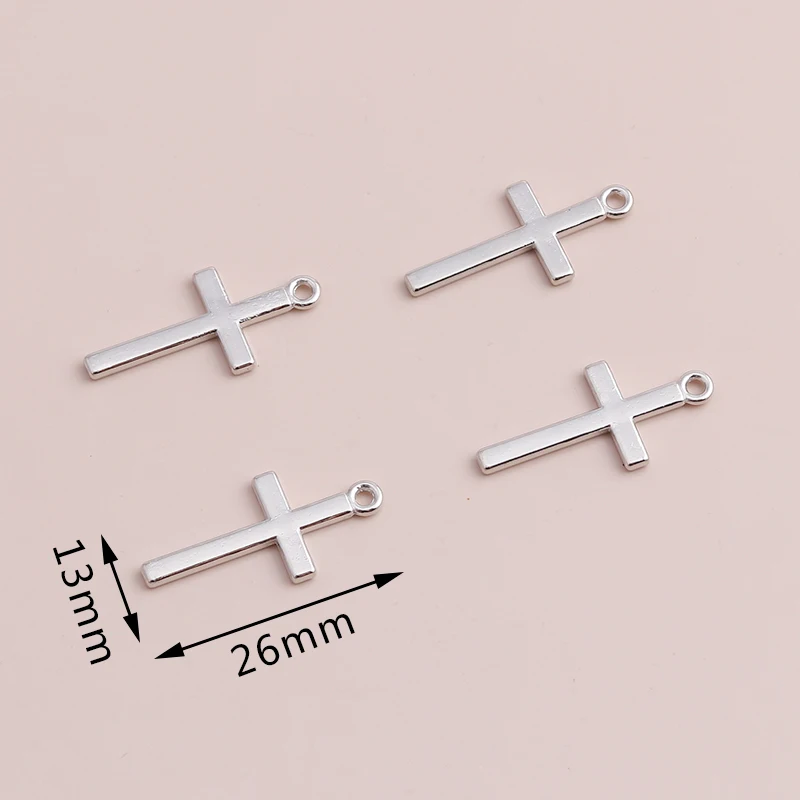 20pcs 13*27mm Gold Silver Color Alloy Cross Charms for Jewelry Making DIY  Handmade Drop Earrings Pendants Necklaces Crafts Gift