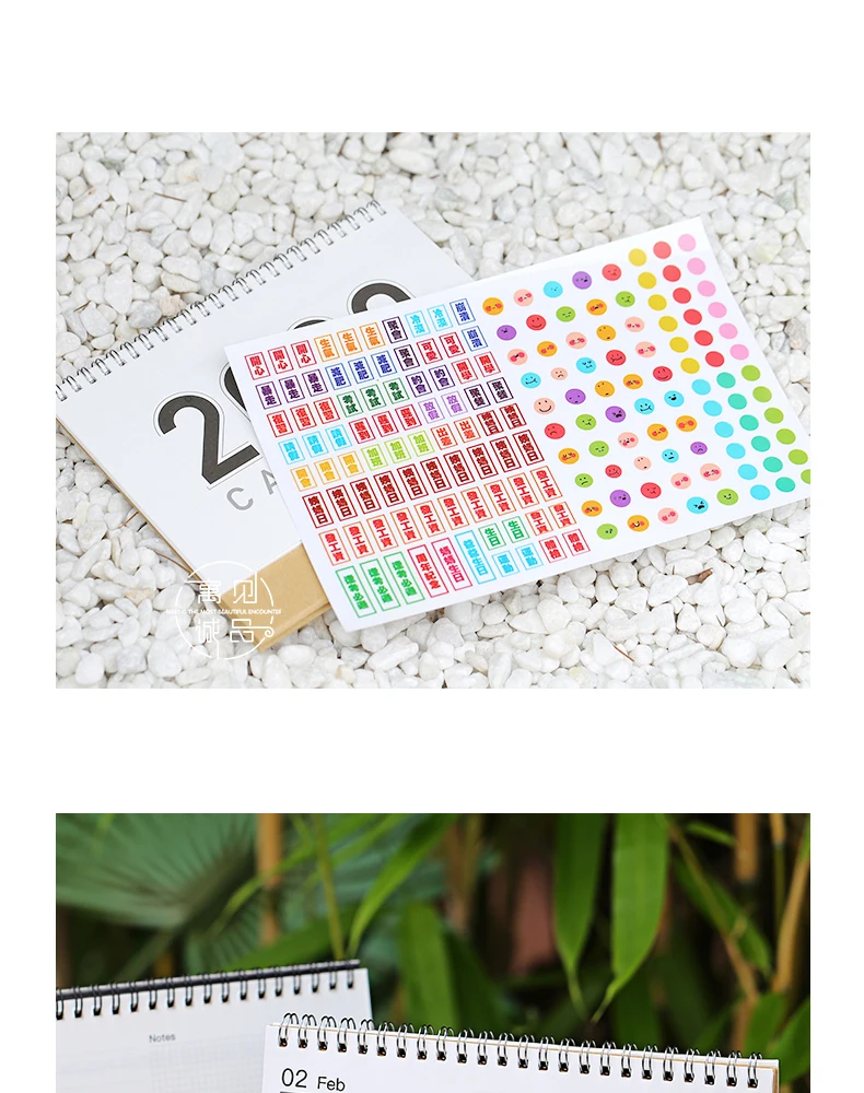 MUJI Deisgn Bullet Journal Настольный календарь катушка календарь Сделай Сам блокнот годовой Органайзер дня,07~,12