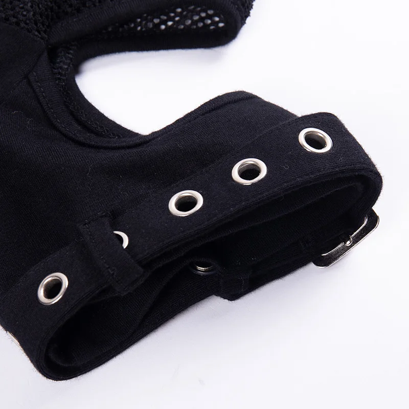 Women T-shirts Gothic Punk Chix Black T-shirts Casual Slim Mesh Hole Rivet Sexy Short Sleeve Top Hip Hop Female Goth Top