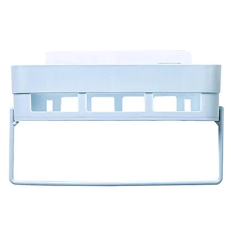 Adhesive Bathroom Shelf Shower Storage Rack Home Shampoo Towel Drain Holder - Цвет: Blue