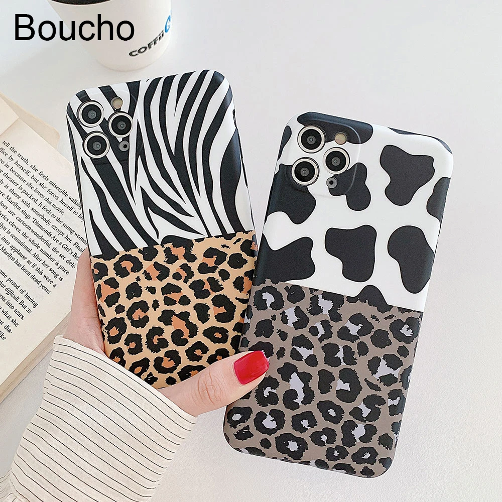 Разноцветный чехол Boucho с леопардовым рисунком для iPhone 11 Pro Max XS SE 2 7 8 Plus XR X Мягкий