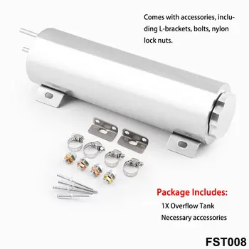 

3" x 10" polished stainless steel 32 OZ radiator overflow tank liquid tank cooling kettle overflow tank