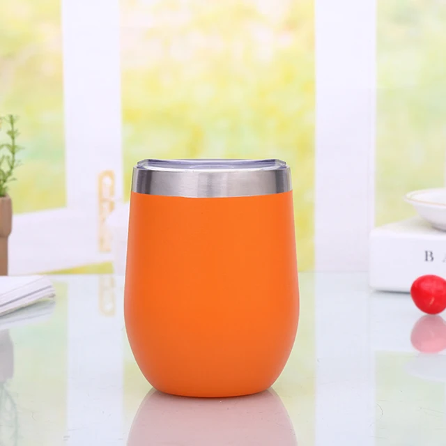350ml Stainless Steel Vacuum Flask Thermos Cup Cute Double Eggshell Cup Vacuum Flasks Travel Coffee Mug Creative Red Wine Glass as picture