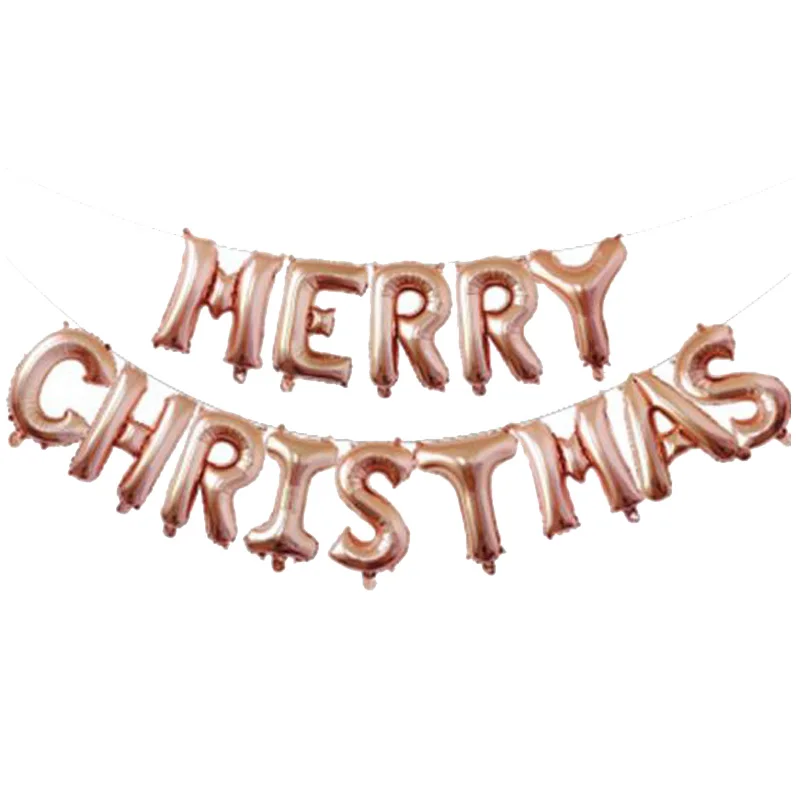 14pcs/Set Balloon Letter Party Decoration Merry Christmas Aluminum Film Festive Party Supplies Ornament Banner