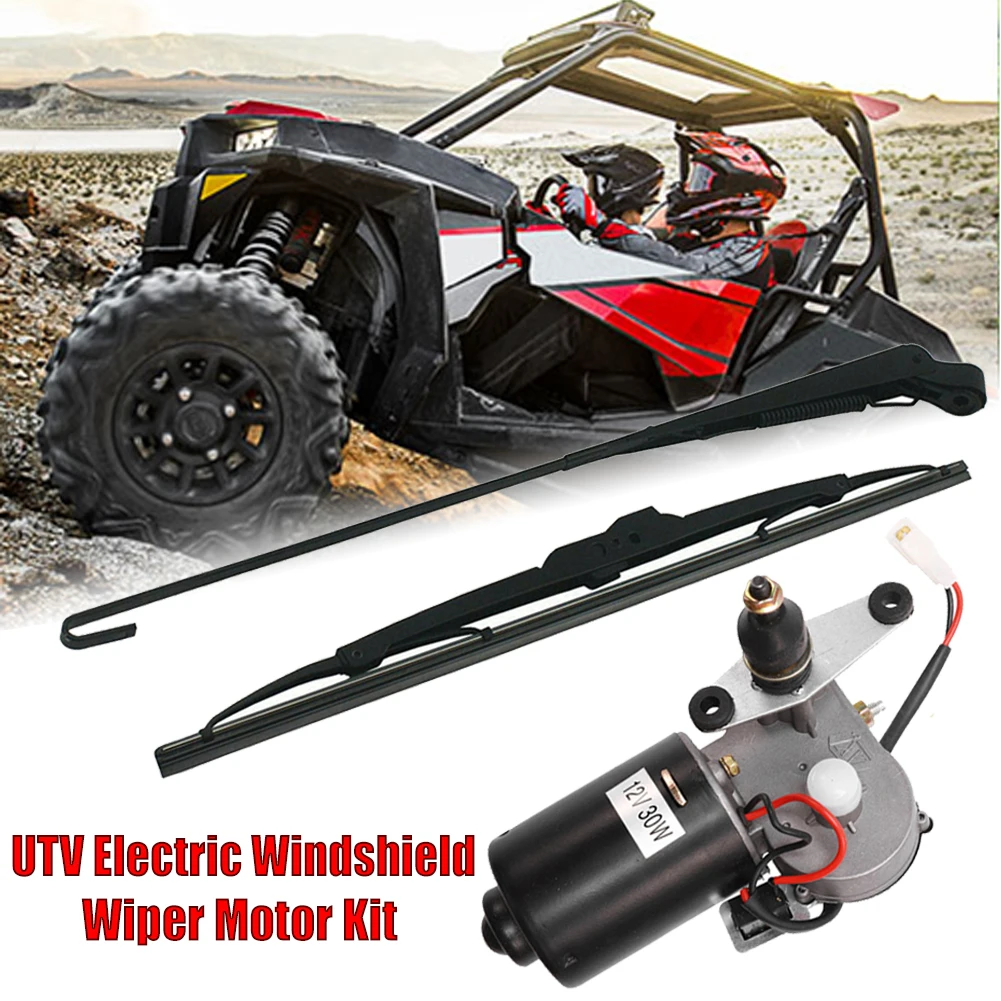 Universal 12 Volt Electric UTV Windshield Wiper Motor Kit for Can Am