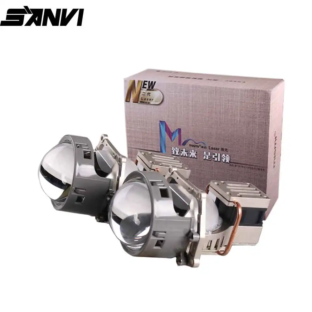 Sanvi M3 3 дюйма 58 Вт 5500 к Bi светодиодный и лазерный проектор Объектив головной светильник с двумя ЧИПАМИ двойные отражатели автомобильный мотоциклетный светильник модифицированный
