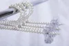 White Pearl Clothes Trouser Hangers Hook W/Clips for Children Kids Plastic Pearl Bow Clothes Hangers 1