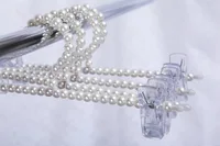 White Pearl Clothes Trouser Hangers Hook W/Clips for Children Kids Plastic Pearl Bow Clothes Hangers 1