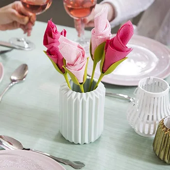 

Napkin Holders flowers like Rose Tulip Calla lily Napkin Paper Holder Table Decoration Artificial flowers For Dinner