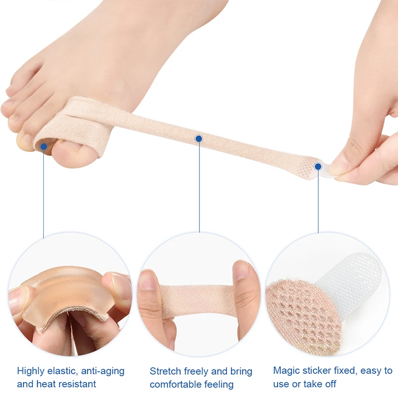 Elino Big Toes Separator Gel Bunion Corrector Bandage Hallux Valgus Toe Protector Foot Bone Straightener Feet Care Tool