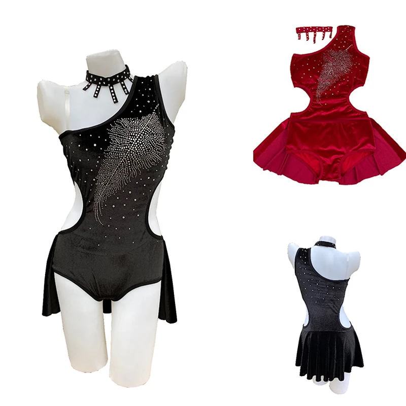 Ropa de Pole Dance para mujer, body Sexy de terciopelo con diamantes, Ropa  de baile para actuaciones en club nocturno, mono de DJ, ropa para Festival,  DQS5815| | - AliExpress