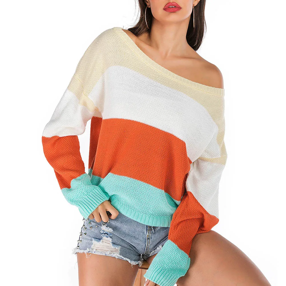 

Fashion 2019 New Autumn Winter Knitted Sweater For Women Long Sleeves O-neck Sexy Loose Office Ladies Casual Pullover Sweaters