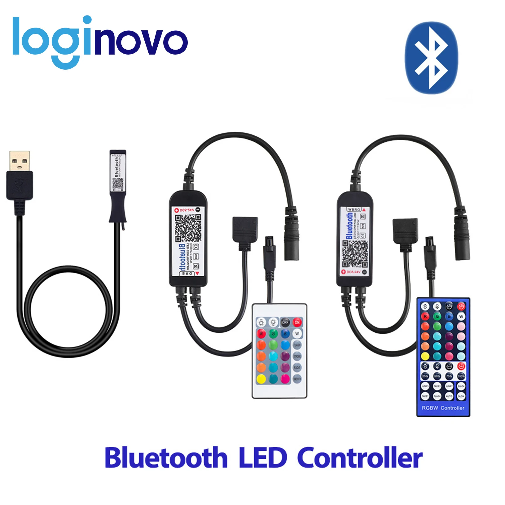 DC5 24V RGB RGBW RGBWW светодиодный Bluetooth контроллер + 24 клавиши 40 клавиш ИК пульт