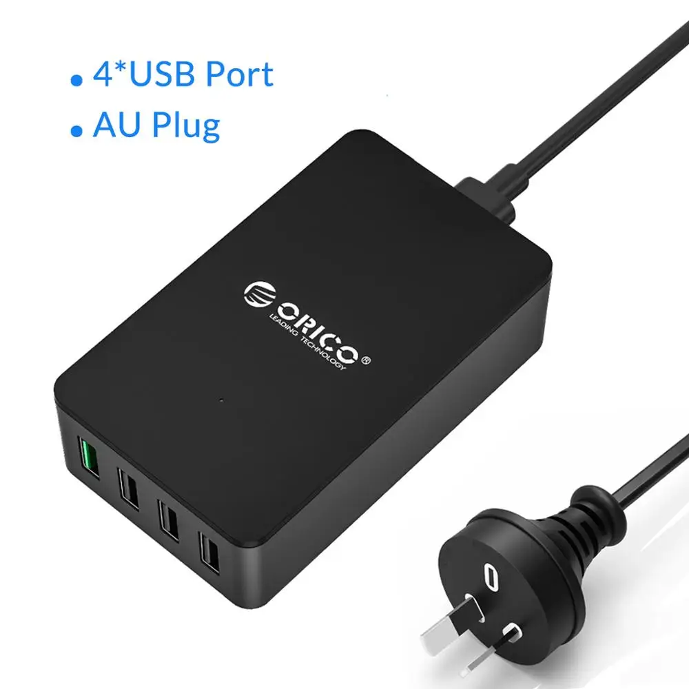 ORICO быстрое зарядное устройство QC2.0 4 порта настольное USB зарядное устройство для samsung Xiaomi huawei телефона и планшетов с европейской вилкой - Тип штекера: 4 Port AU Plug