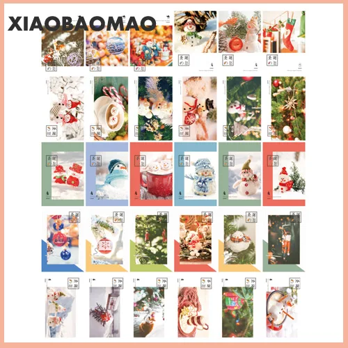 30 шт./компл. открытка merry Christmas/поздравительная открытка/открытка для сообщений/подарок на Рождество и год Закладка - Цвет: 3