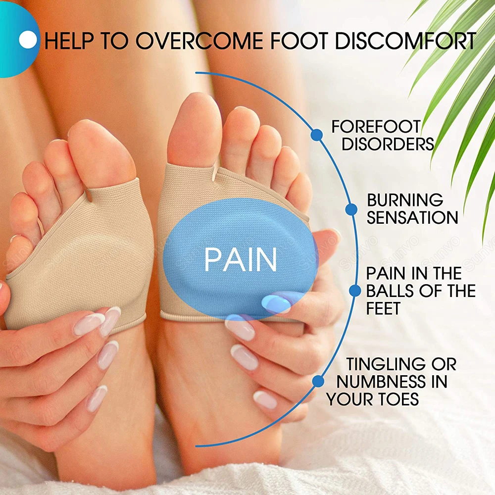 Siliconen Gel Half Inlegzolen Voor Middenvoet Voorvoet Pijn Schoen Pads Bal  Van Foot Kussens Voor Hallux Valgus Corrector Sokken|Inlegzolen| -  AliExpress