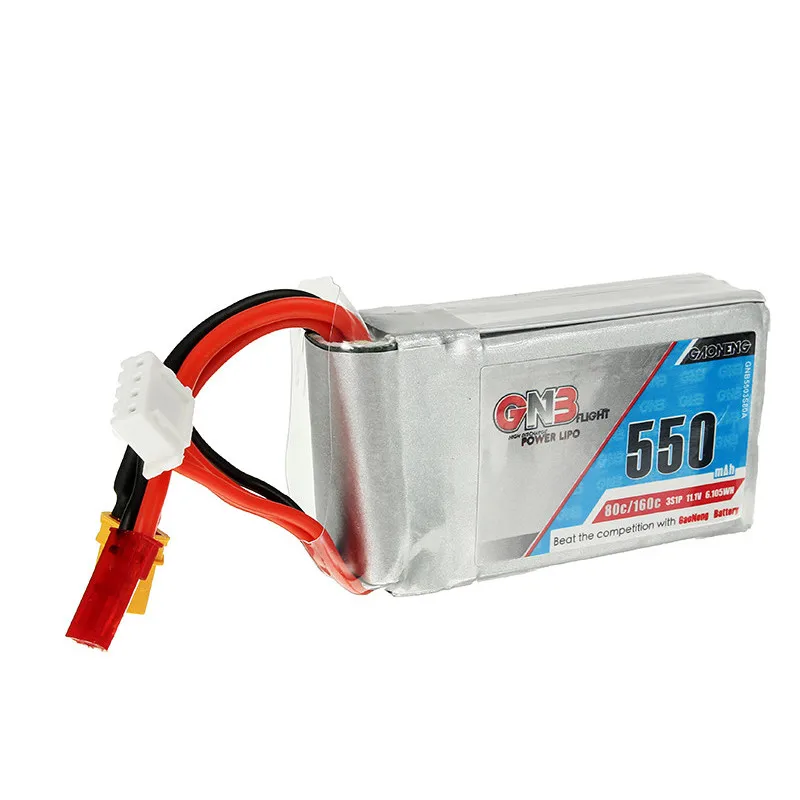 2 шт. Gaoneng GNB 550mAh 11,1 V 80C 3S Lipo батарея JST и XT30 разъем для lizzard95 torent 110 FPV гоночный Дрон RC Квадрокоптер