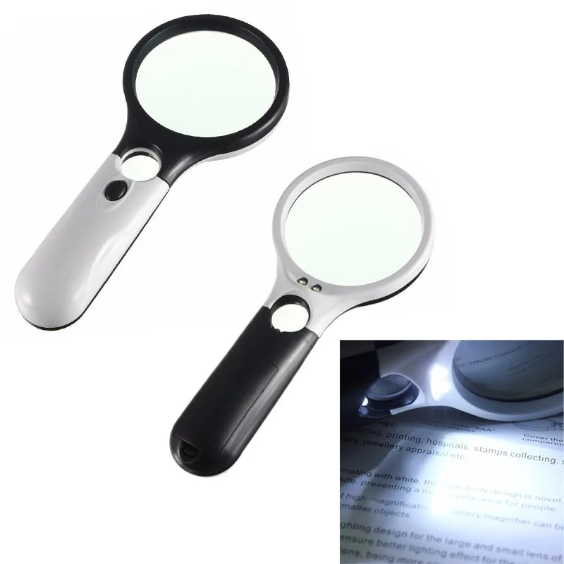 

Handheld 3X 45X Magnifier Microscope Magnifying Glass Aid Reading for Seniors loupe Jewelry Repair Tool With 3 LED